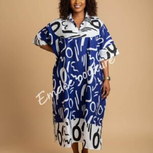 abstract azure shift dress blue
