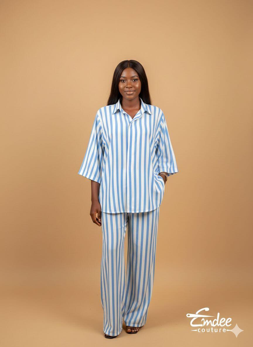 the azure stripe lounge set with classic patterns the azure stripe lounge set with classic patterns