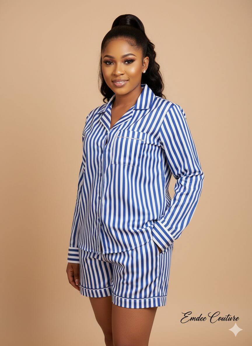 the pin stripe two piece blue the pin stripe two piece blue